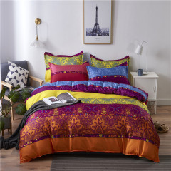 Boho Plain Print Quilt Cover Pillowcase 3PC Set постельное бельё евро King Size Bedding Set European Style Duvet Cover Set