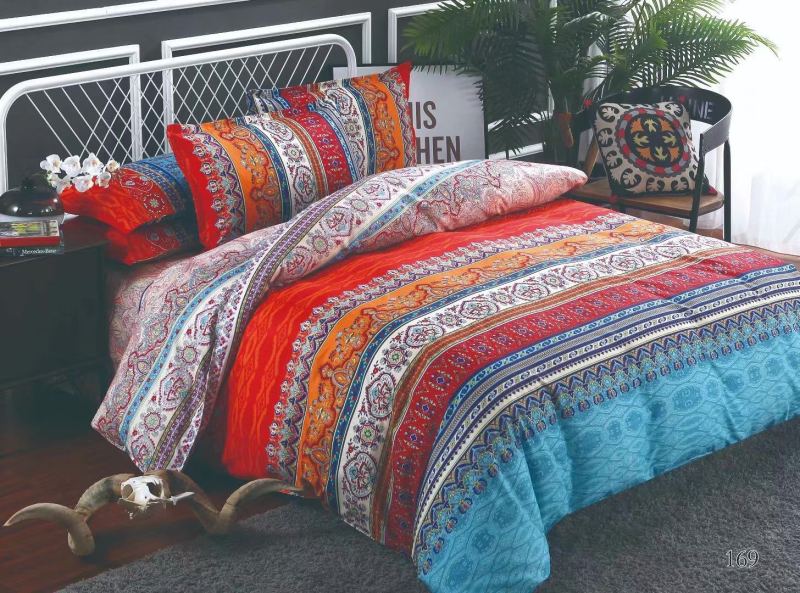 Boho Plain Print Quilt Cover Pillowcase 3PC Set постельное бельё евро King Size Bedding Set European Style Duvet Cover Set