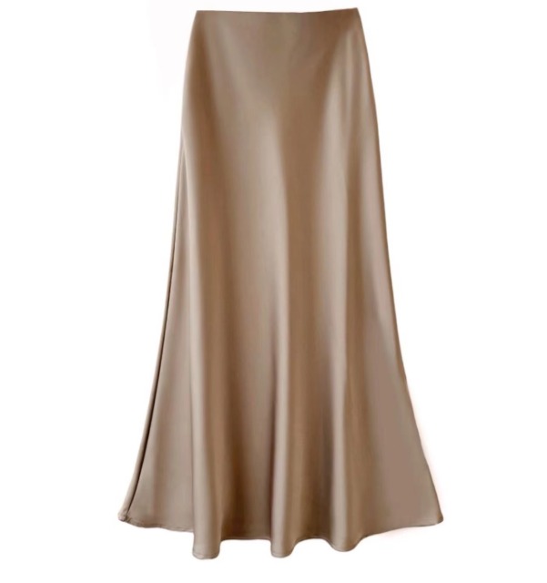 TRAF Satin Midi Skirt Woman High Waist Long Skirts For Women New Fashion 2023 Autumn Casual Elegant Party Women's Skirts