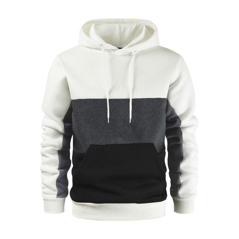 2023 Fashion Autumn Hoodies Men Sweatshirt Male Stitching Hooded Hip Hop Long Sleeve Sweatshirt Men Silm Hoodies Outwear