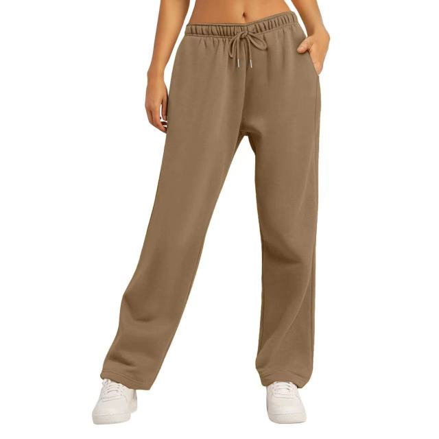 Wide Leg Pants For Women’S Fleece Lined Sweatpants Straight Pants Bottom All-Math Plain Fitness Joggers Pants Travel Basic