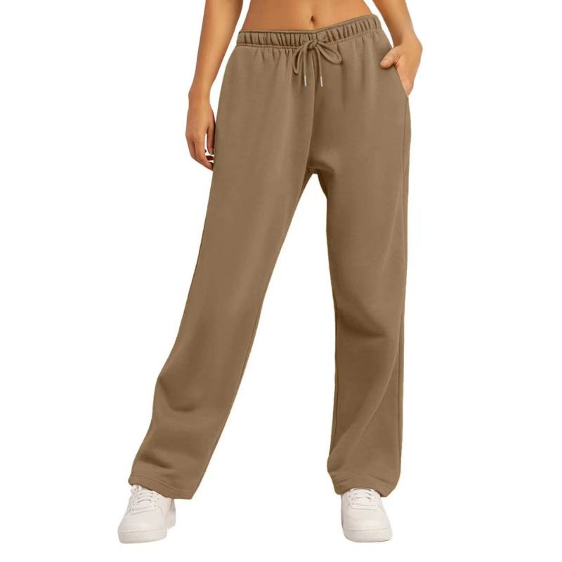 Wide Leg Pants For Women’S Fleece Lined Sweatpants Straight Pants Bottom All-Math Plain Fitness Joggers Pants Travel Basic