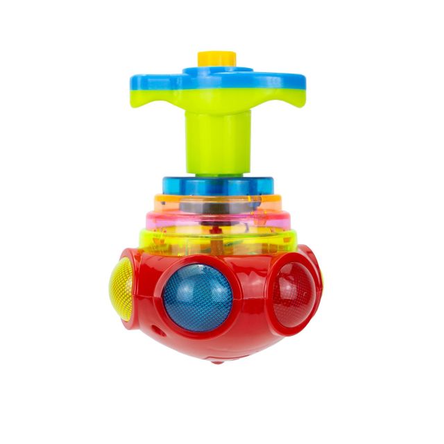 Bagged Round Luminous Toy Light Music Rotating Gyro Fidget Spinner Spinning Top Toys Random Color Children's Toys Kids Gifts