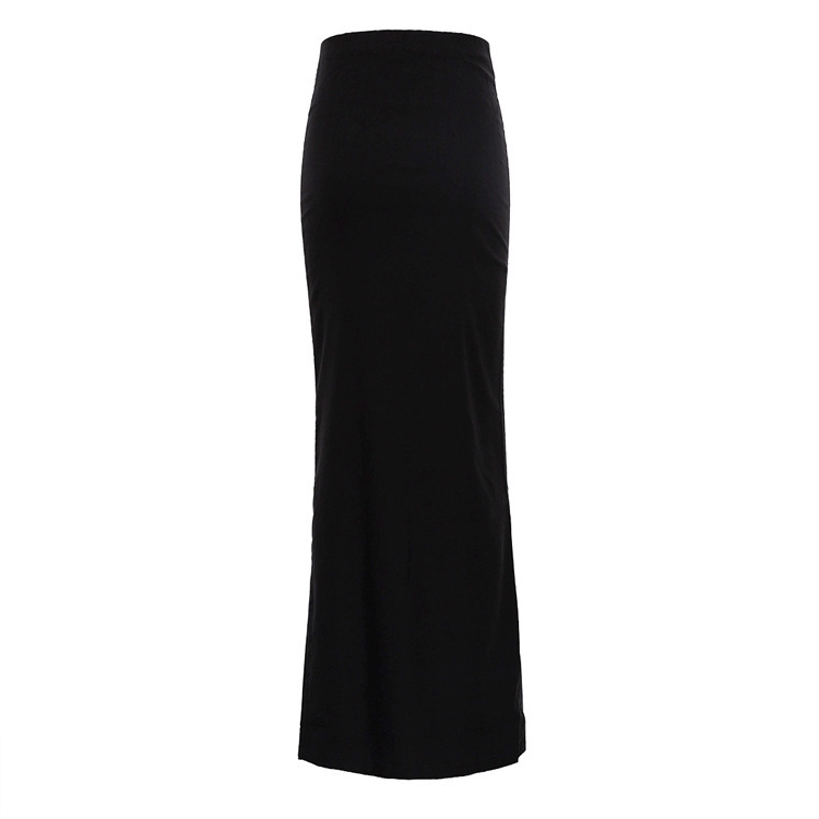 Solid Bodycon Ruched Long Skirt Women Sexy Black Elastic Elegant High Waist Mermaid Maxi Skirts Summer Streetwear
