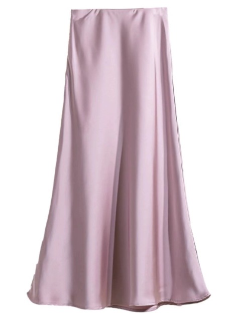 TRAF Satin Midi Skirt Woman High Waist Long Skirts For Women New Fashion 2023 Autumn Casual Elegant Party Women's Skirts