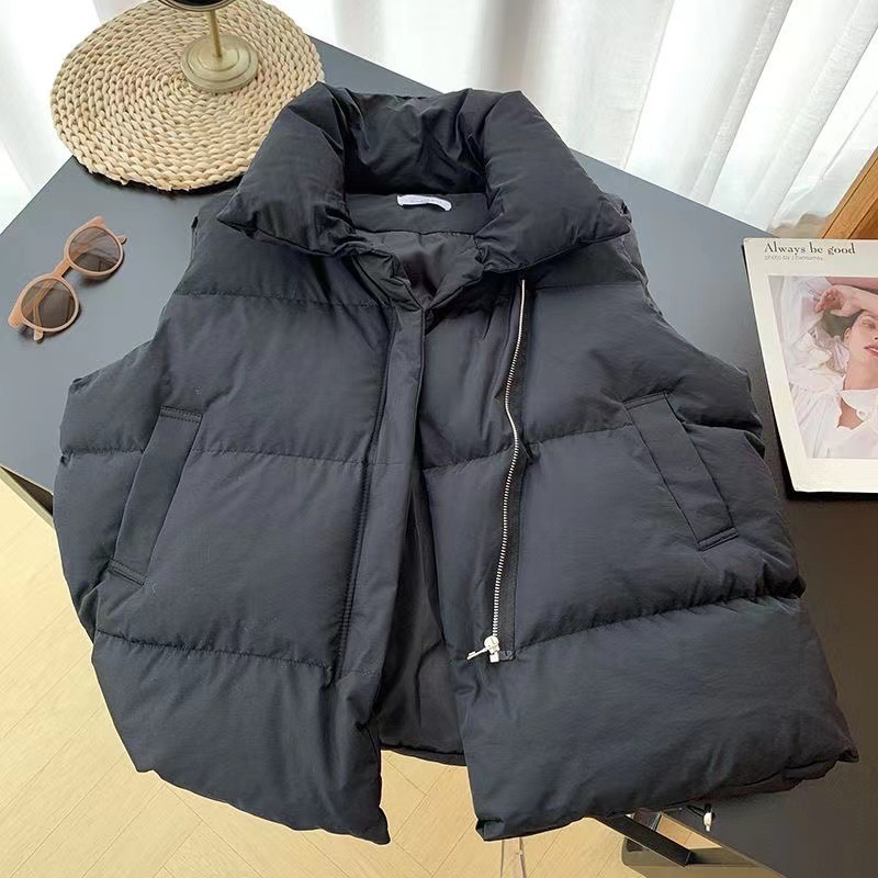Winter Women Warm Short Vest Coat Autumn Pockets Casual Fashion Sleeveless Jacket Solid Waistcoat For Female