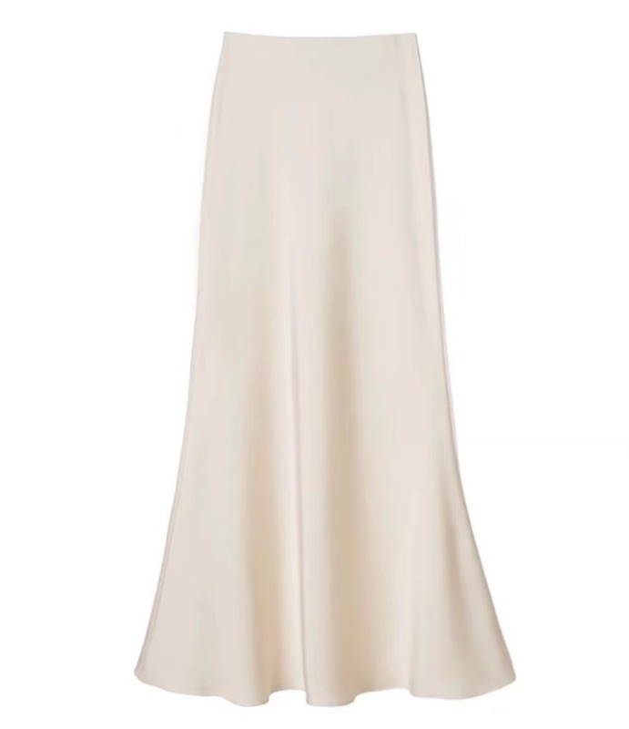 TRAF Satin Midi Skirt Woman High Waist Long Skirts For Women New Fashion 2023 Autumn Casual Elegant Party Women's Skirts