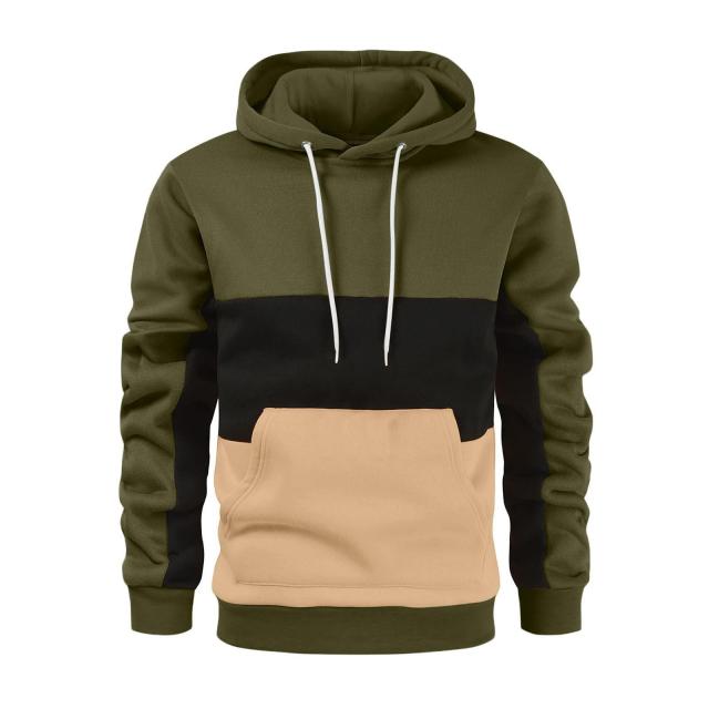 2023 Fashion Autumn Hoodies Men Sweatshirt Male Stitching Hooded Hip Hop Long Sleeve Sweatshirt Men Silm Hoodies Outwear