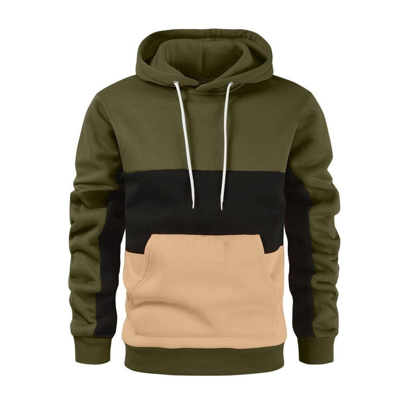 2023 Fashion Autumn Hoodies Men Sweatshirt Male Stitching Hooded Hip Hop Long Sleeve Sweatshirt Men Silm Hoodies Outwear
