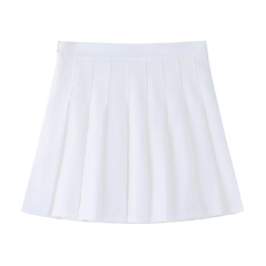 ZOKI White Women Pleated Skirts Summer High Waist Zipper Girls Dancing JK Mini Skirts Black Fashion Student A Line Faldas 2023