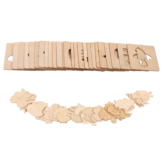 Montessori Kids Toys Drawing Toys Wooden DIY Painting Template Stencils Learning Educational Toys for Children Gift 10/20pcs
