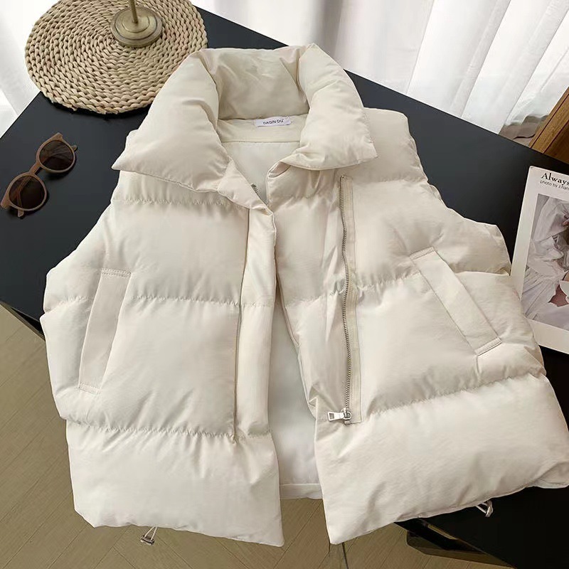 Winter Women Warm Short Vest Coat Autumn Pockets Casual Fashion Sleeveless Jacket Solid Waistcoat For Female