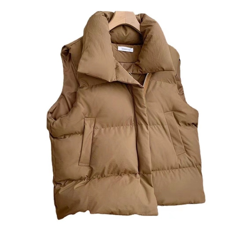 Winter Women Warm Short Vest Coat Autumn Pockets Casual Fashion Sleeveless Jacket Solid Waistcoat For Female