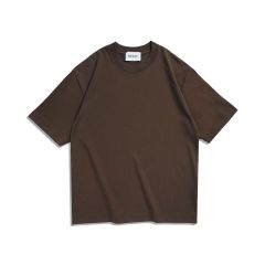 WAVLATII Oversized Summer T shirts for Women Men Brown Casual Female Korean Streetwear Tees Unisex Basic Solid Young Cool Tops