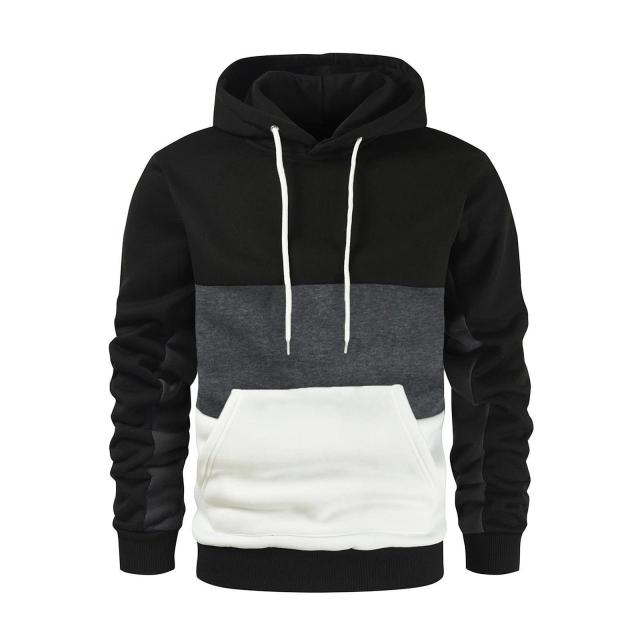 2023 Fashion Autumn Hoodies Men Sweatshirt Male Stitching Hooded Hip Hop Long Sleeve Sweatshirt Men Silm Hoodies Outwear