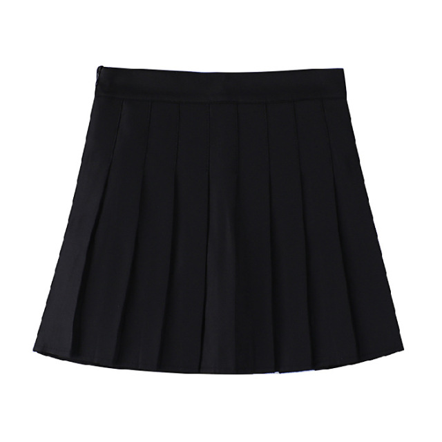 ZOKI White Women Pleated Skirts Summer High Waist Zipper Girls Dancing JK Mini Skirts Black Fashion Student A Line Faldas 2023