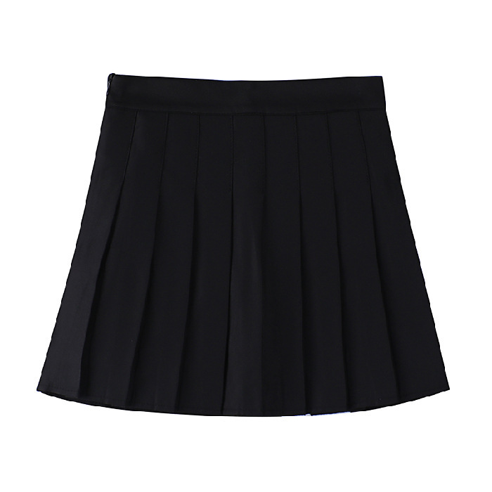 ZOKI White Women Pleated Skirts Summer High Waist Zipper Girls Dancing JK Mini Skirts Black Fashion Student A Line Faldas 2023