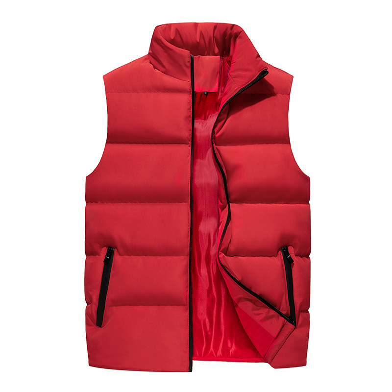 Mens Vest Jacket Warm Sleeveless Jackets Winter Waterproof Zipper Coat Autumn Stand-up Collar Casual Waistcoat Brand Clothing