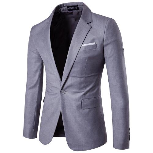 Wedding Set Vintage Men Solid Color Long Sleeve Lapel Slim Button Business Suit Men's Suit Groomsmen Regular Fit 2 Peice Set