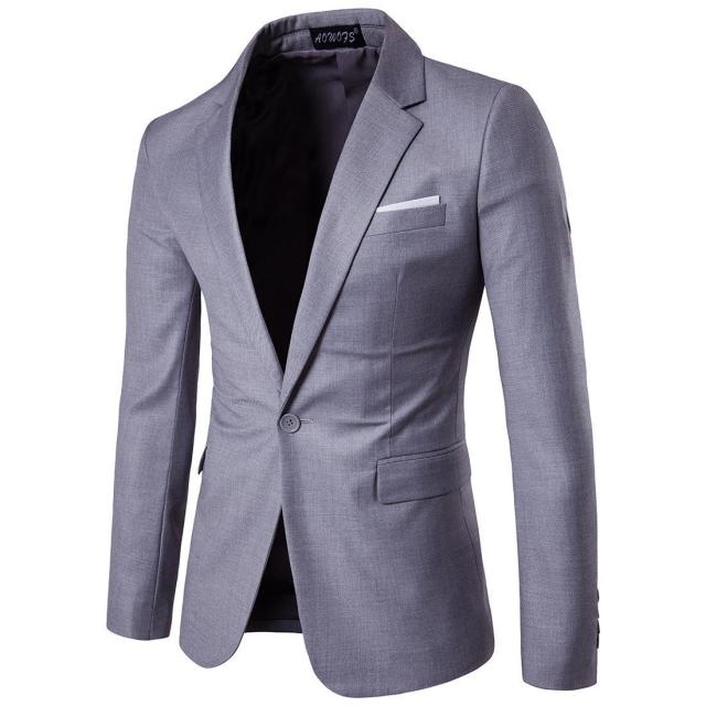 Wedding Set Vintage Men Solid Color Long Sleeve Lapel Slim Button Business Suit Men's Suit Groomsmen Regular Fit 2 Peice Set