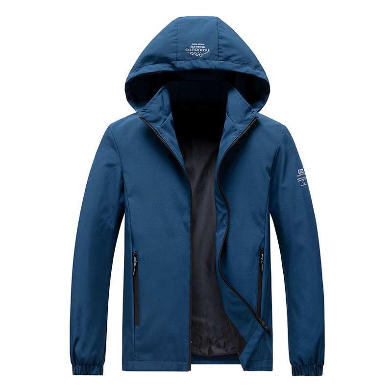2024 Men's Fashion and Leisure Spring Windproof Hooded Jacket Men's Autumn Outdoor Camping Breathable Inflatable Jacket