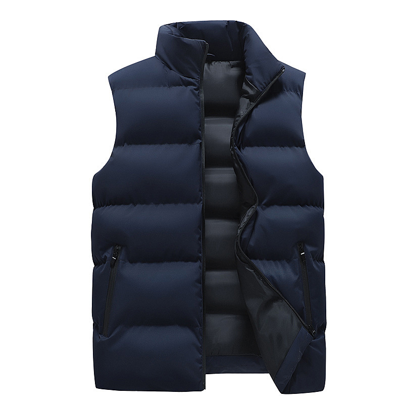 Mens Vest Jacket Warm Sleeveless Jackets Winter Waterproof Zipper Coat Autumn Stand-up Collar Casual Waistcoat Brand Clothing