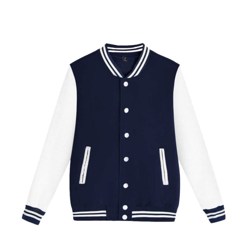 Black White Solid Color Jacket Loose Oversized Clothes Casual Men Baseball Clothes Personality Street Coat Warm Fleece Jackets