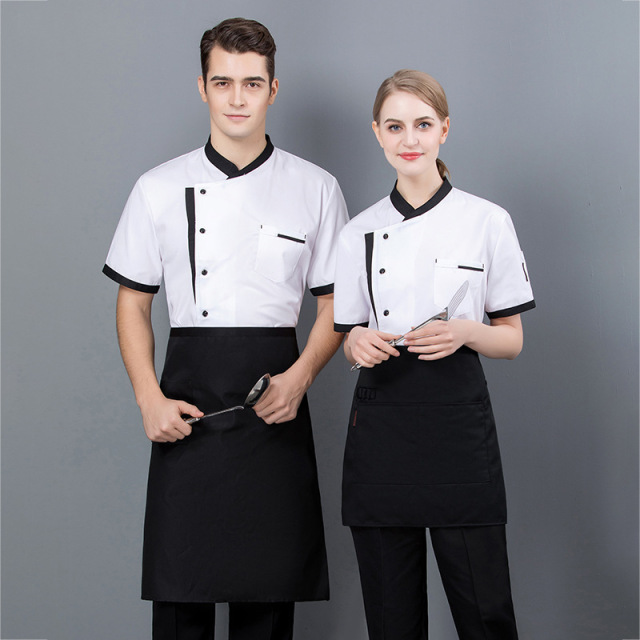 Long-sleeved Hotel Canteen Kitchen Work Uniform Cake Pastry Baker Kitchen Work Chef Uniform Quality Men Chef Coat Women