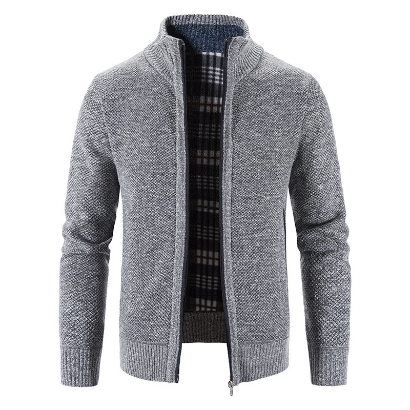 Men's Cardigan Sweaters Full Zip Up Stand Collar Slim Fit Casual ...