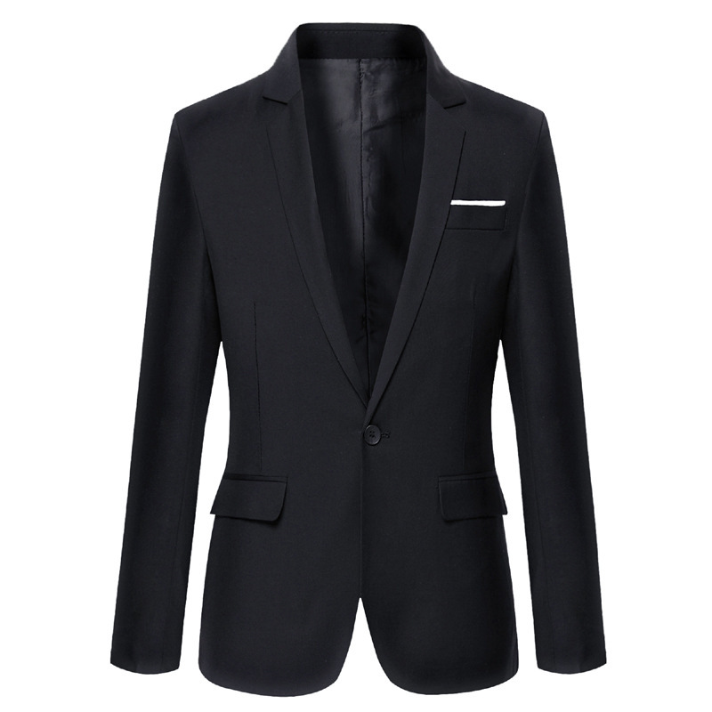Wedding Set Vintage Men Solid Color Long Sleeve Lapel Slim Button Business Suit Men's Suit Groomsmen Regular Fit 2 Peice Set