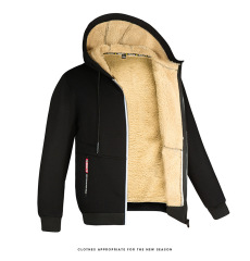 Winter Lambswool Coats Thicken Warm Jackets Long Sleeve Zipper Hoodies Casual Sports Fleece Black Coat Hooded Men Women Jacket