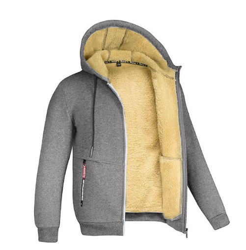 Winter Lambswool Coats Thicken Warm Jackets Long Sleeve Zipper Hoodies Casual Sports Fleece Black Coat Hooded Men Women Jacket