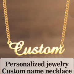 Customizable Your Name Necklace Personalized Gift Cursive Letter Pendant