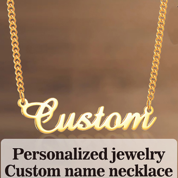 Customizable Your Name Necklace Personalized Gift Cursive Letter Pendant