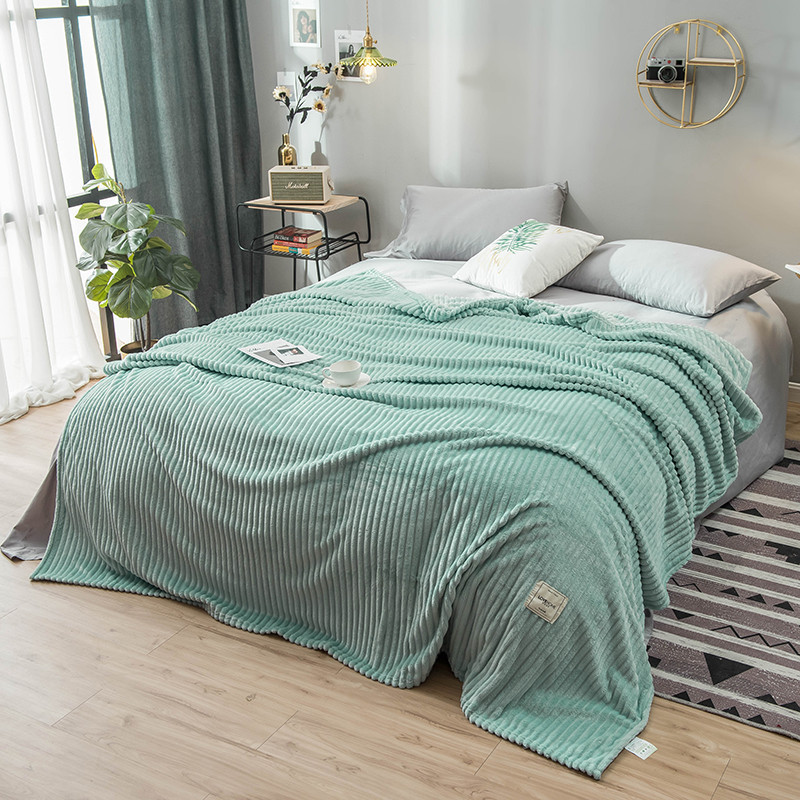 Throw Blanket 3D Ribbed Jacquard Fleece Flannel Velvet Plush Decorative Bed Blanket
