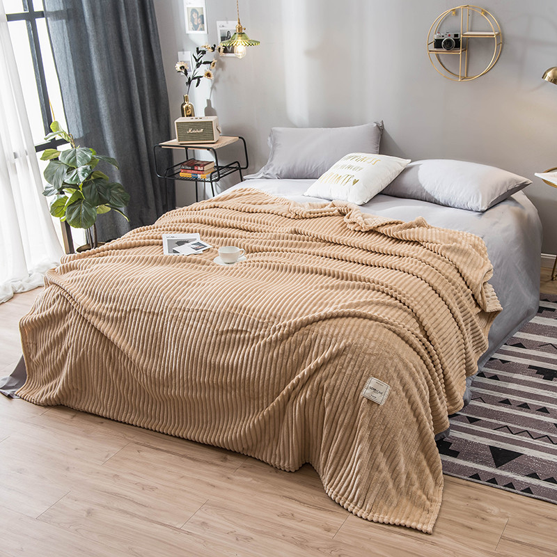 Throw Blanket 3D Ribbed Jacquard Fleece Flannel Velvet Plush Decorative Bed Blanket