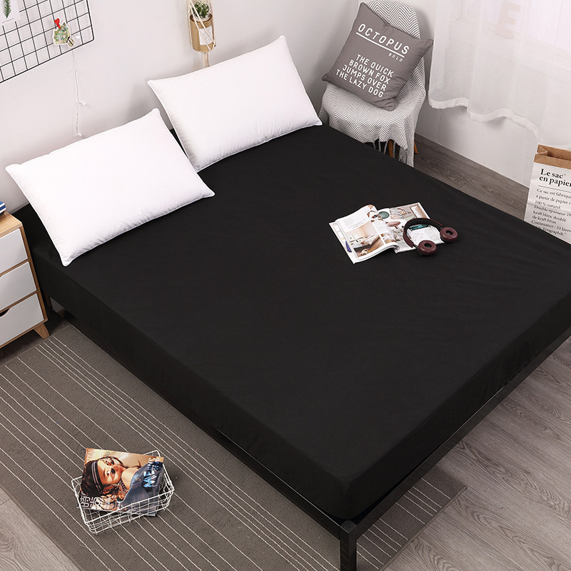 Waterproof Mattress Protector Fitted Sheet Mattress Cover Solid Color with TPU Waterproof Membrane