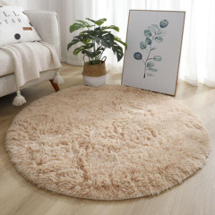 White Round Rug for Bedroom Fluffy Circle Rug Furry Carpet for Kids Teens Room