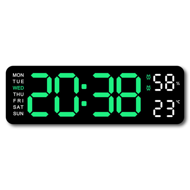 Digital Alarm Clock LED Time Display Humidity Temperature Detect