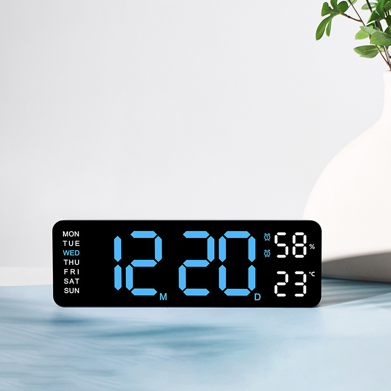 Digital Alarm Clock LED Time Display Humidity Temperature Detect
