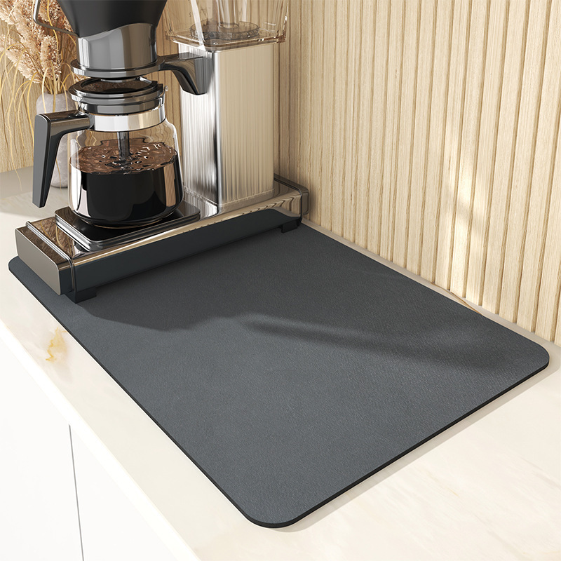 Coffee Mat Hide Stain Rubber Backed Absorbent Dish Drying Mat for Kitchen Counter Coffee Bar