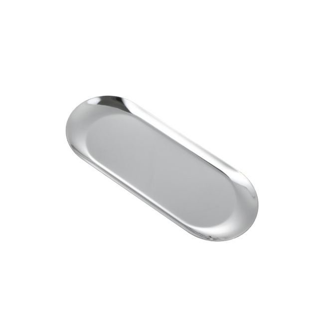 Stainless Steel Decorative Storage Tray Jewelry Dish Cosmetics Organizer Oval