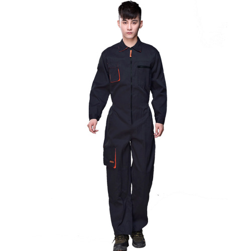 Long Sleeve Coverall Mechanic Uniform with Zipper Pockets
