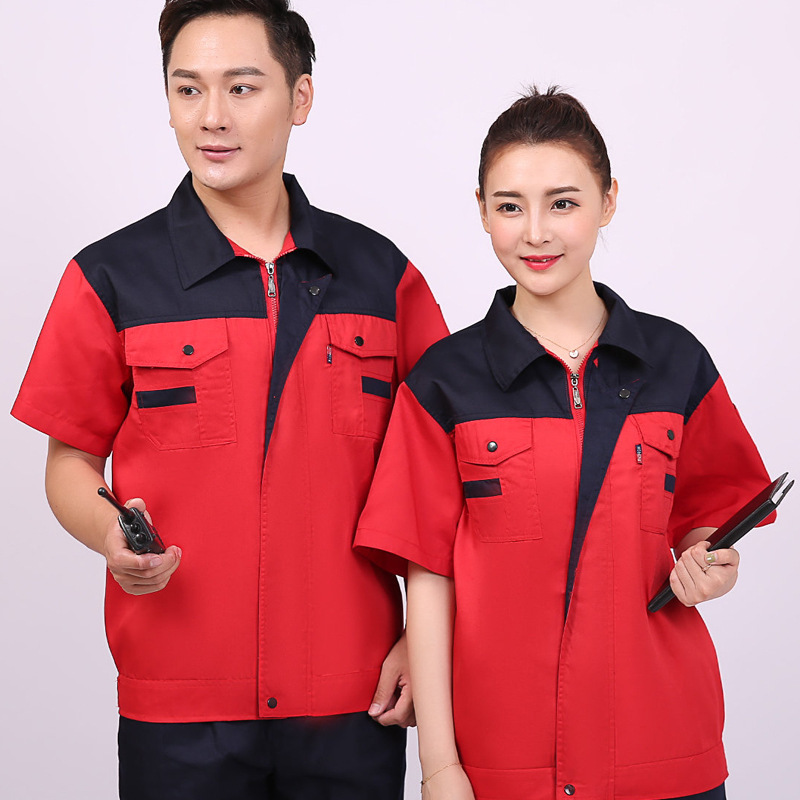 Industrial Work Shirt Suits Regular Fit Short Sleeve Shop Shirt Motor Mechanic Uniform