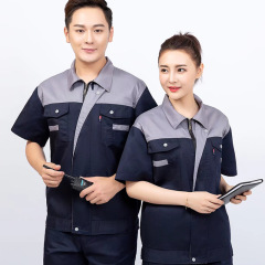 Industrial Work Shirt Suits Regular Fit Short Sleeve Shop Shirt Motor Mechanic Uniform