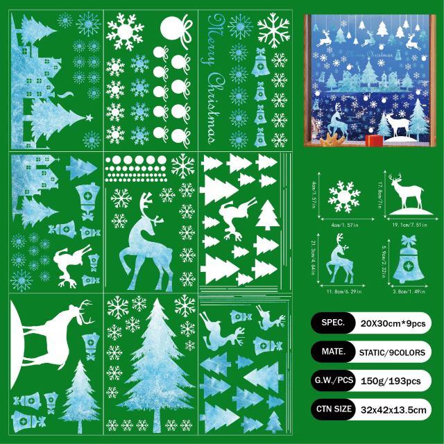 Christmas Window Clings Glass Window Decals Stickers Decoration