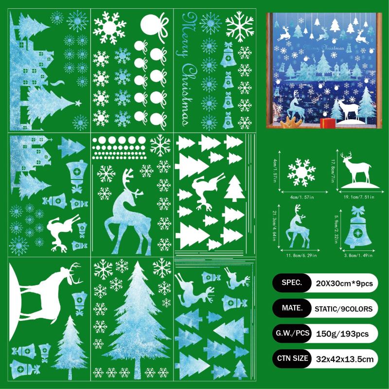 Christmas Window Clings Glass Window Decals Stickers Decoration