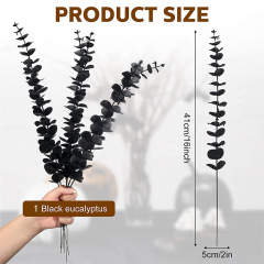 black - eucalyptus leaves