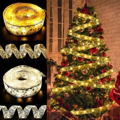 Christmas Tree Decorations String Lights LED Lights Copper Wire Ribbon Bows Lights
