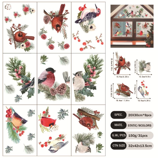 Christmas Window Clings Glass Window Decals Stickers Decoration